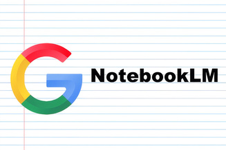2024 NotebookLM logo with colorful Google-style icon and black NotebookLM text on lined paper.