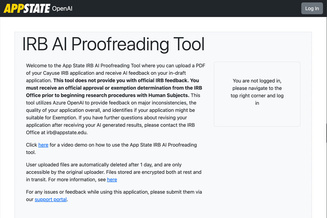 Screencap of App State OpenAI IRB AI Proofreading Tool